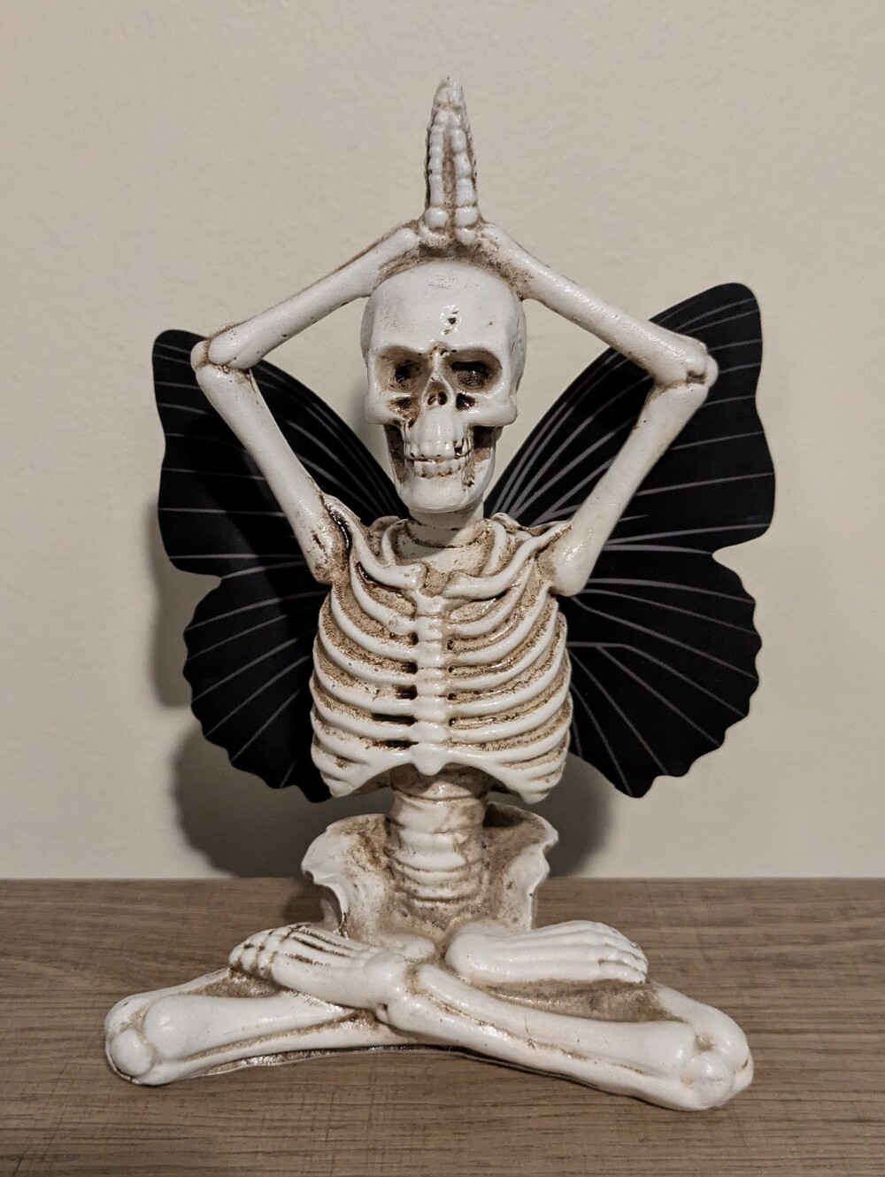 Halloween Skeleton Butterfly Figurine Gothic Skull Black Wings